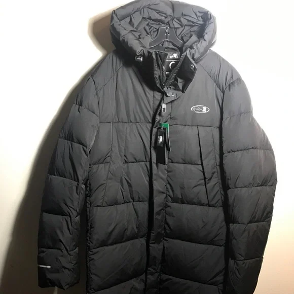 TIGER FORCE Winter Active Coat Long Puffy Jacket for Men Hoodie Thickened Padded
